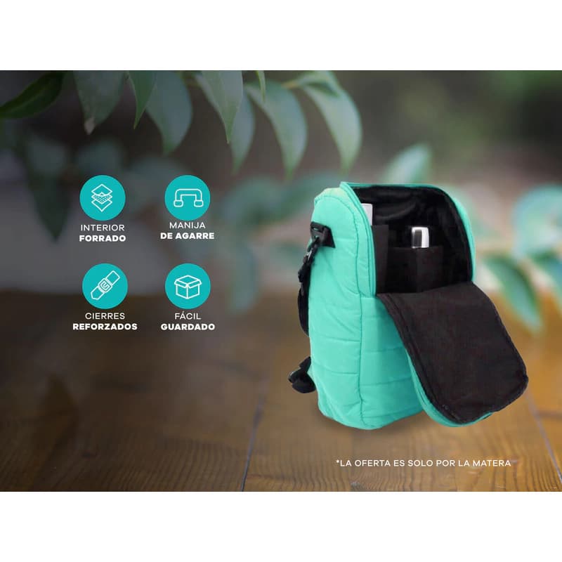Bolso Matero Mochila Acolchada Trendy 3 Compartimentos Poliéster — Azul 16330