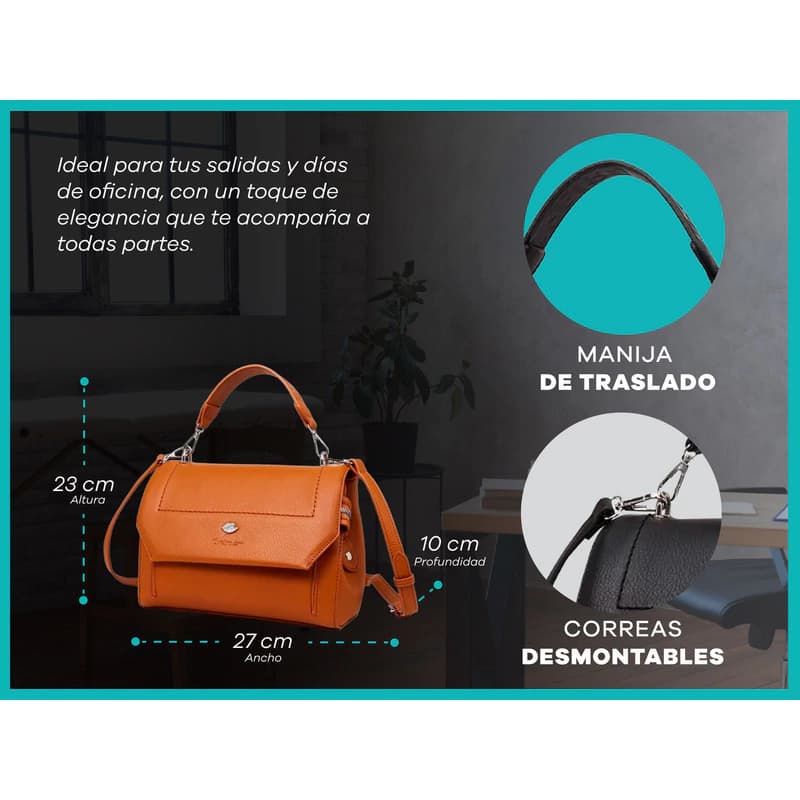 Cartera Bandolera Oreiro Love Urbana 22498 Mujer Verde Suela — Níquel / Verde / Verde
