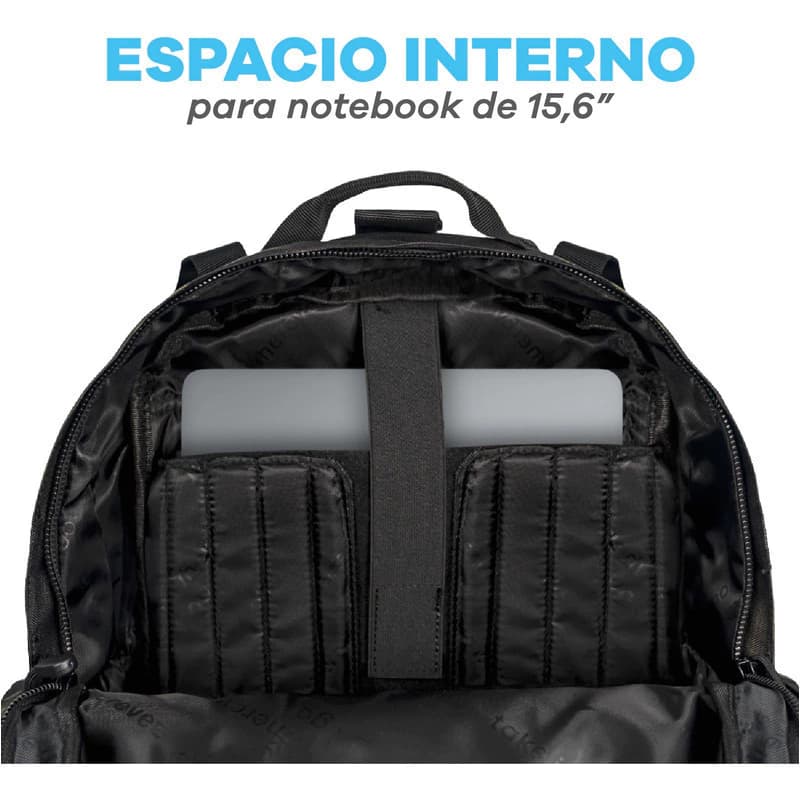 Mochila Táctica T-GO 30 L con Porta Notebook y Sistema MOLLE EB338 — Negro / COLOR