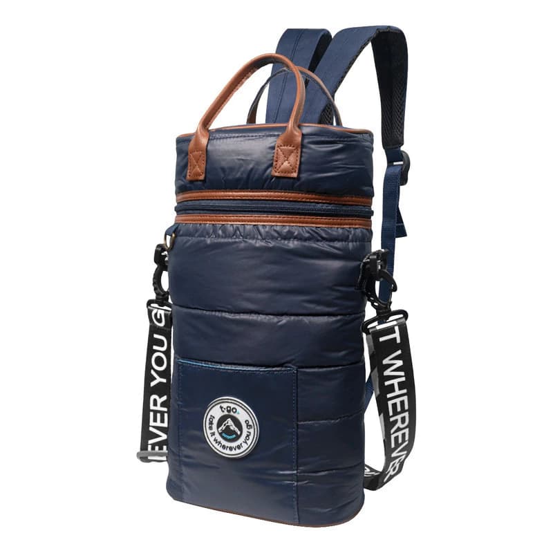 Bolso Matero Mochila Morral Ajustable Porta Termo Mate — Negro