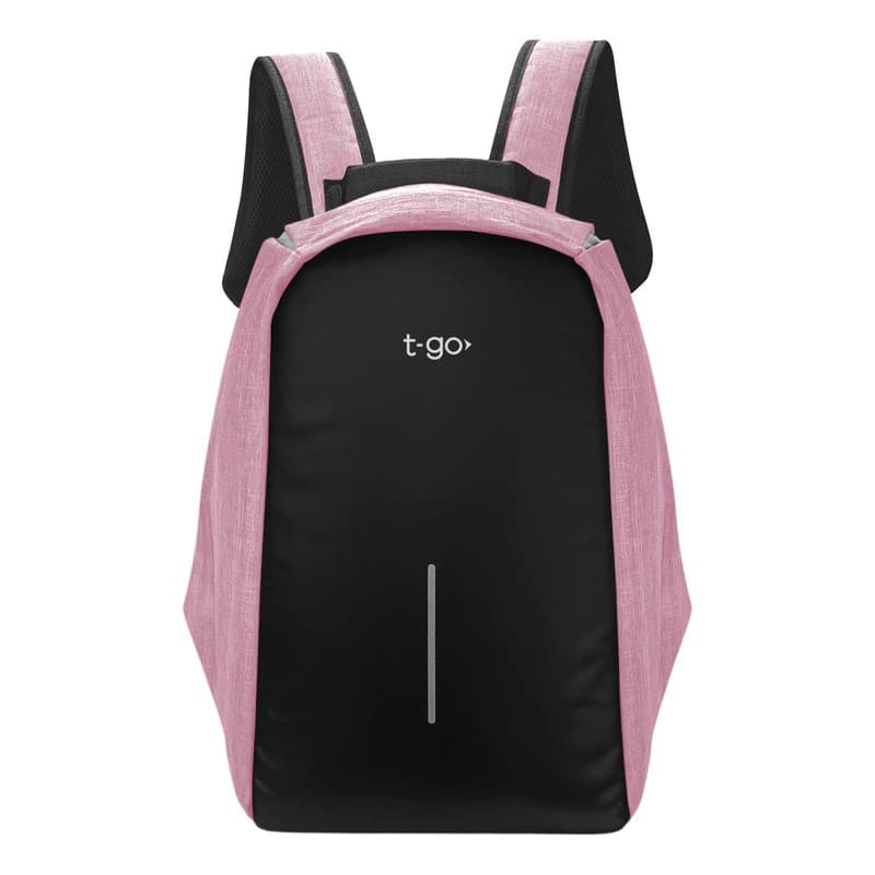 Mochila Antirrobo Urbana Smart Carga Con Puerto Usb Acolchada Notebook Tablet Celular Laptop 15.6 Hombre Mujer — Rosa / Liso