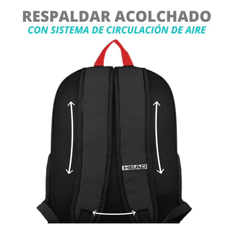Mochila Urbana Head Porta Notebook 15,6" Reforzada con Air Mesh — Azul marino/Naranja / Lisa