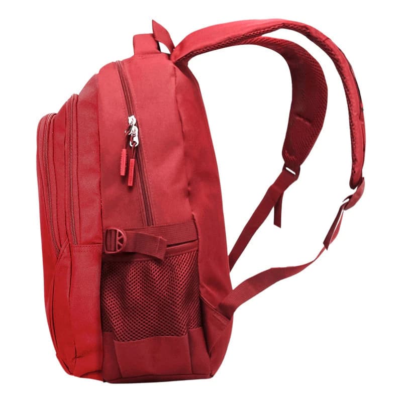 Mochila Urbana Escolar Porta Notebook 15" Bagcherry — Liviana y Resistente — Rojo / Liso