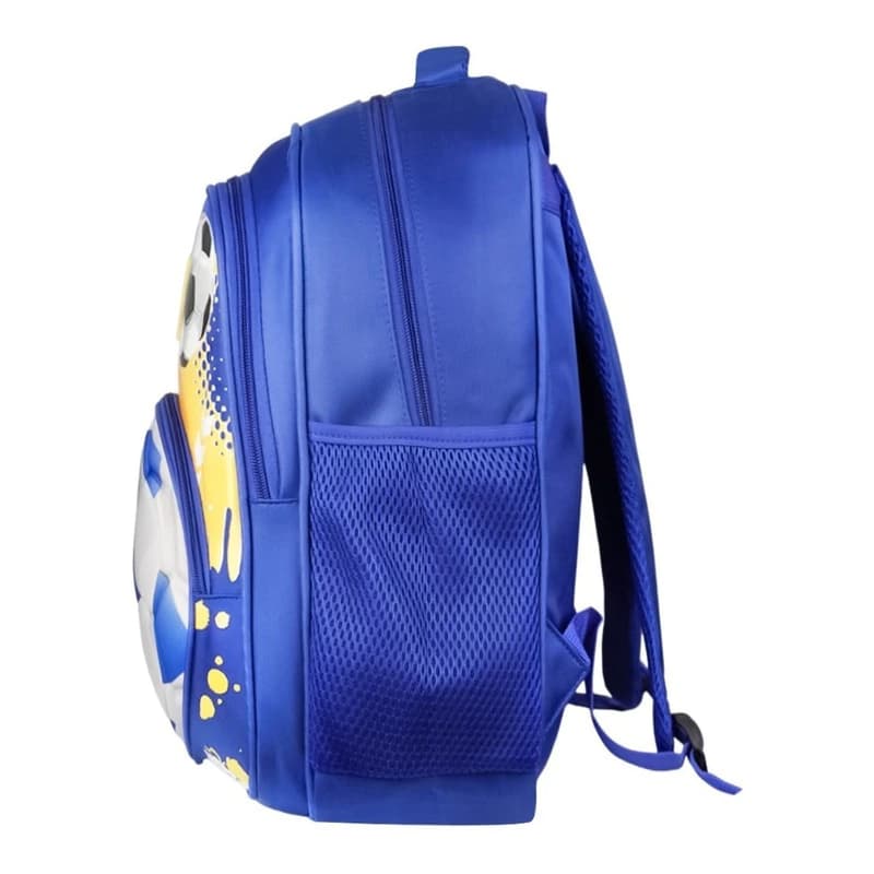 Mochila Escolar Infantil 3D Fútbol | Preescolar y Nivel Inicial — Azul