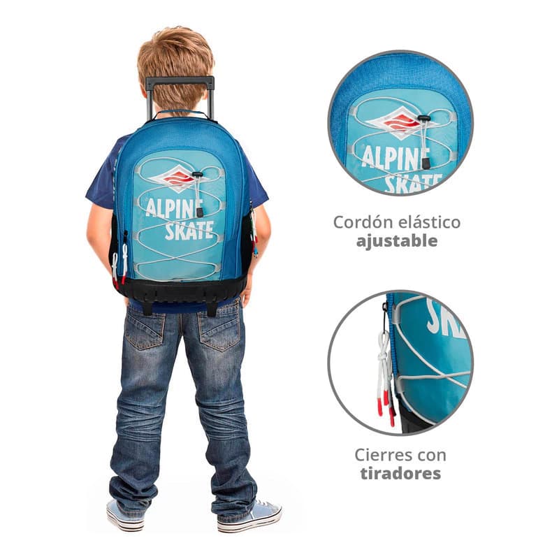 Mochila Escolar con Carrito 18" Everlast Alpine Skate — Ruedas de Silicona
