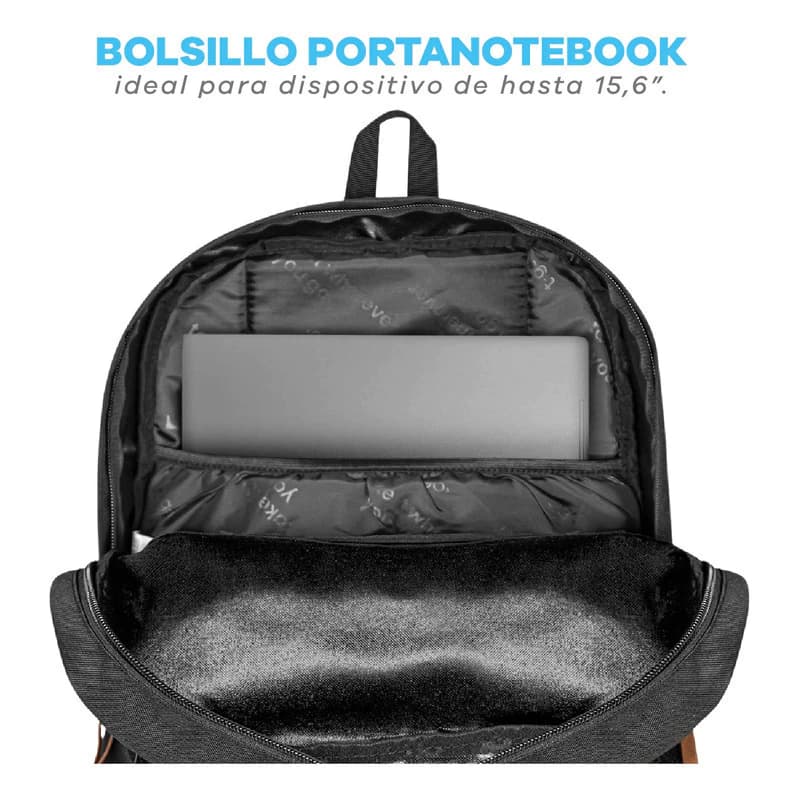 Mochila Portanotebook T-Go 20 L hasta 15,6" base gamuza urbana