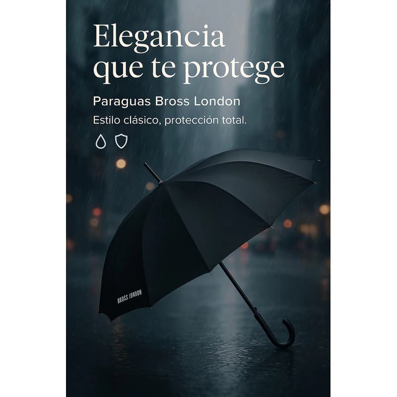 Paraguas Semiautomático Antiviento Hombre Mujer Reforzado