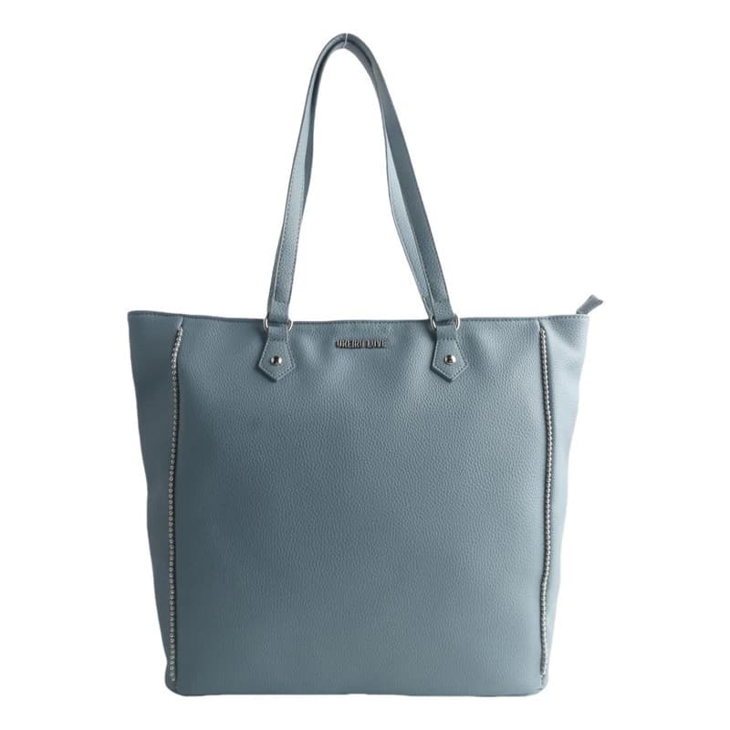 Cartera Tote Bag Oreiro Love Cuero PU Mujer Grande 45 cm con Organizadores — Níquel / Jean 28199 / A tono