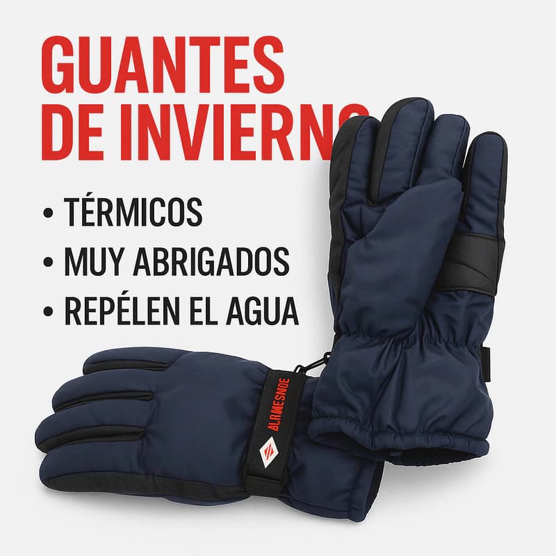 Guantes de Invierno Alpine Skate Acolchados Térmicos Unisex Talle Único — Negro 16887