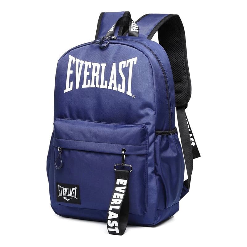 Mochila Escolar Urbana + Llavero | Everlast — Negro / Liso