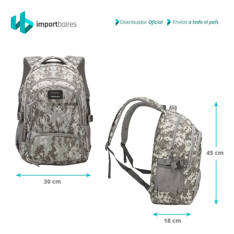 Mochila Camuflada Porta Notebook 15.6" Bagcherry Nylon Premium 25L — Azul / Camuflado