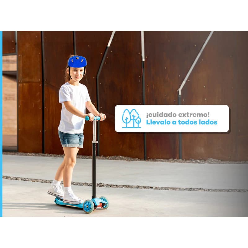 Casco Infantil T-Go con Ajuste para Monopatín y Bicicleta Azul Talle Único