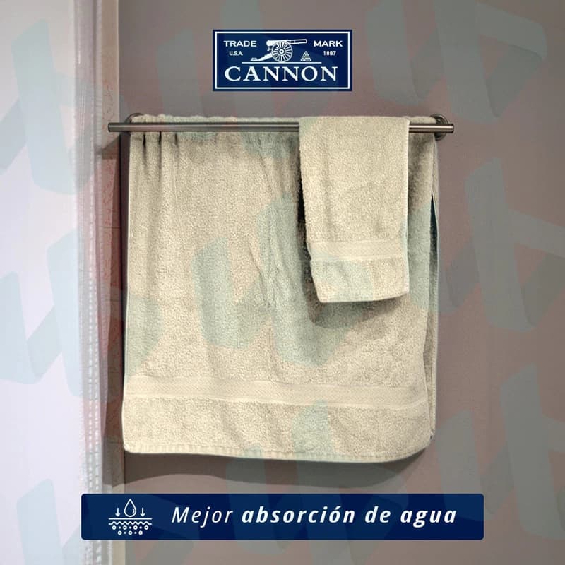 Set Toallón y Toalla Cannon 520g Algodón: suavidad y calidad premium — Vainilla / marron claro / Liso