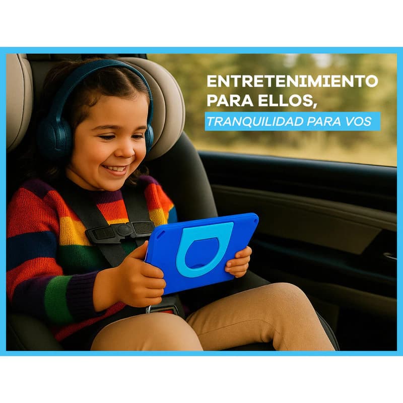 Tablet T-GO Kids 8" Android 14 con 2 Joysticks, 4GB RAM, 64GB, Realidad Aumentada y Funda Antigolpes - AZUL