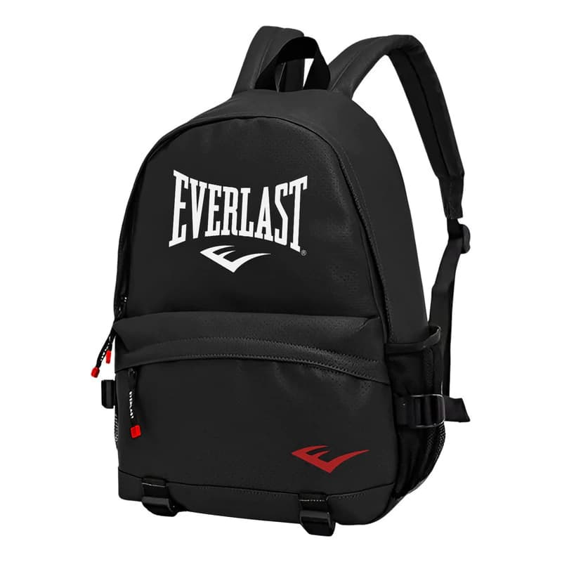 Mochila Urbana Everlast 14L Cuero PU Microperforado con Porta Notebook 15,6" — Negro / Liso