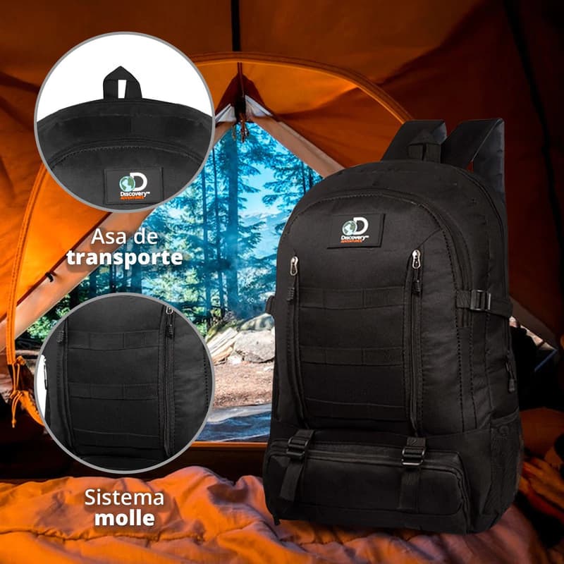Mochila de Camping 50 L Discovery Adventure Sistema Molle - Trekking y Aventura