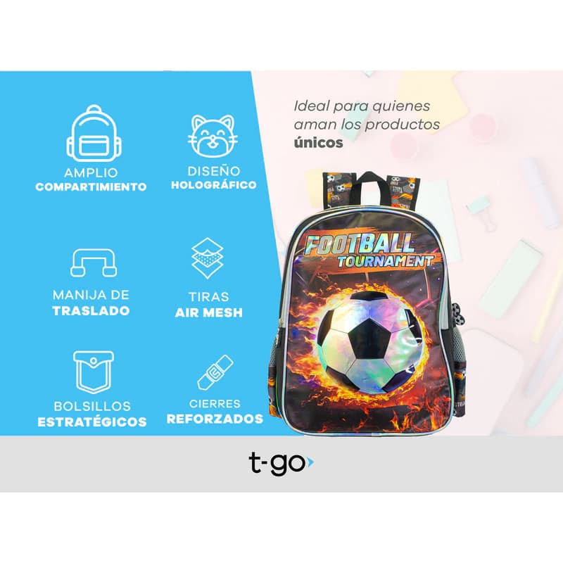 Mochila Escolar | Para Nenes Jardín T-go 14 | Futbol