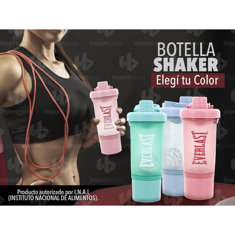 Shaker Deportivo Everlast 500 ml con Filtro Mezclador — Sin grumos, sin derrames — Fucsia