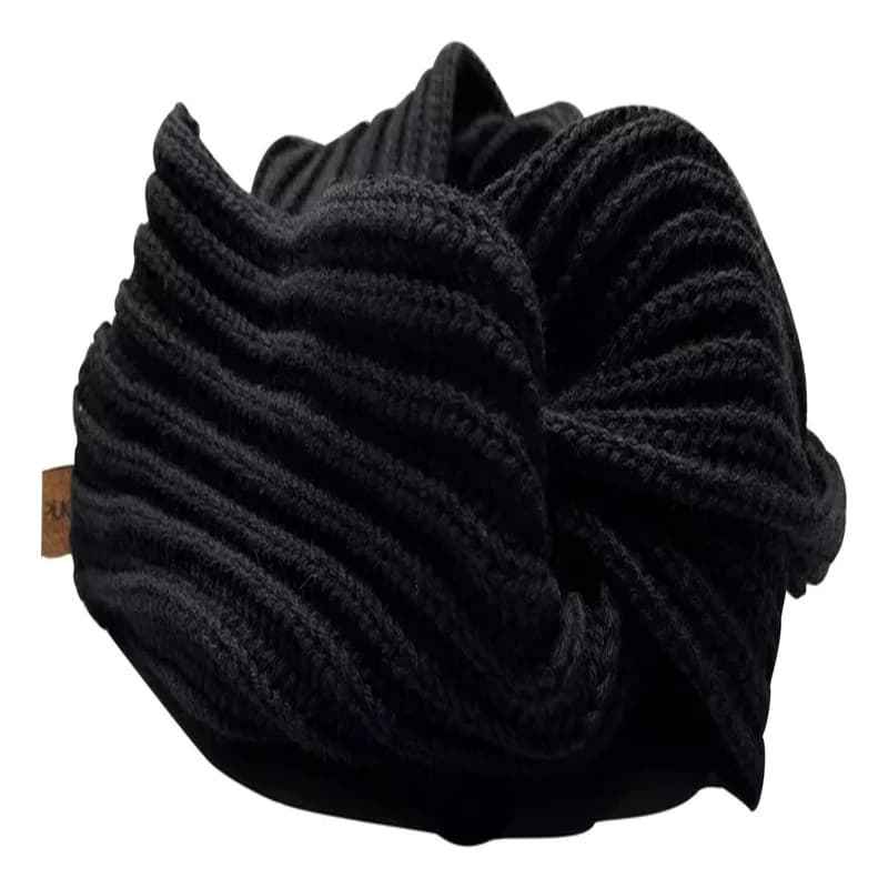Cuello Infinito Bufanda Lana Gruesa Doble Vuelta Piuke — Abrigada y Cómoda — Negro