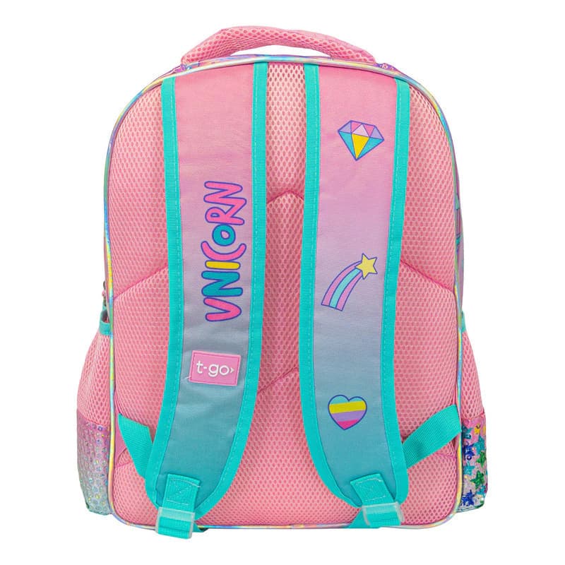 Kit Escolar T-Go 3 Piezas Unicornio | Mochila 16" + Lunchera Térmica + Cartuchera