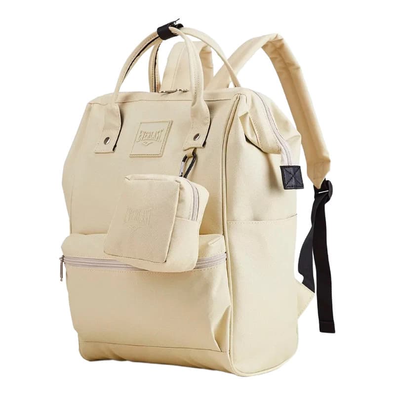 Mochila Cartera Urbana Boca De Pez Modelo Grande Nylon — Beige