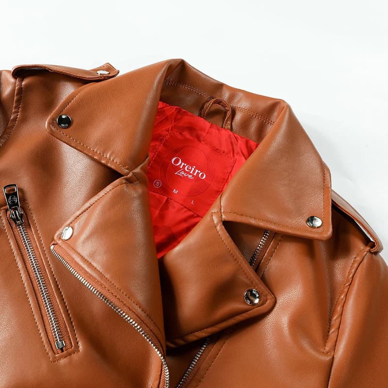 Campera Biker PU | Color Suela | Oreiro Love — Marrón claro / L