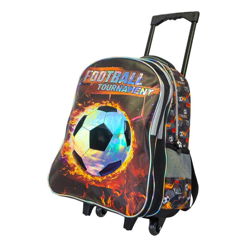 Mochila Escolar con Carrito T-Go QD16 18" | 37L, Base ABS y Ruedas de Silicona — Azul marino / Estampado
