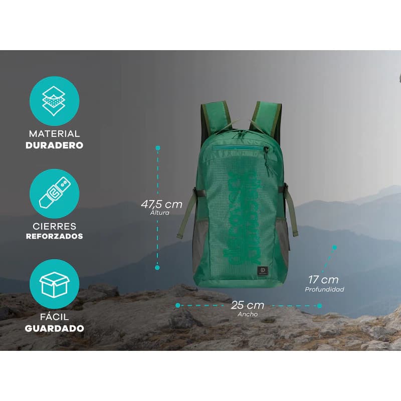Mochila Urbana Discovery Porta Notebook 15,6" con Ajuste Pectoral | Modelo 16943 — Verde Militar 16943 / Liso