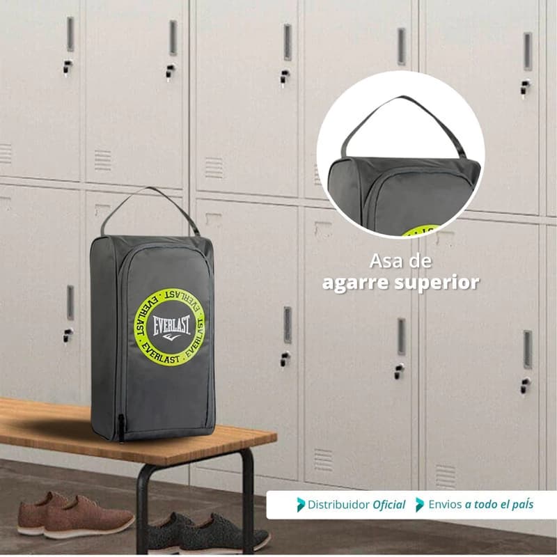 Bolso Botinero Everlast Deportivo Unisex Fútbol 8L con Doble Cierre — Negro 26968