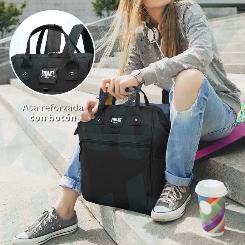 Mochila Everlast Boca de Pez Antirrobo 20 L con Porta Notebook 15,6"