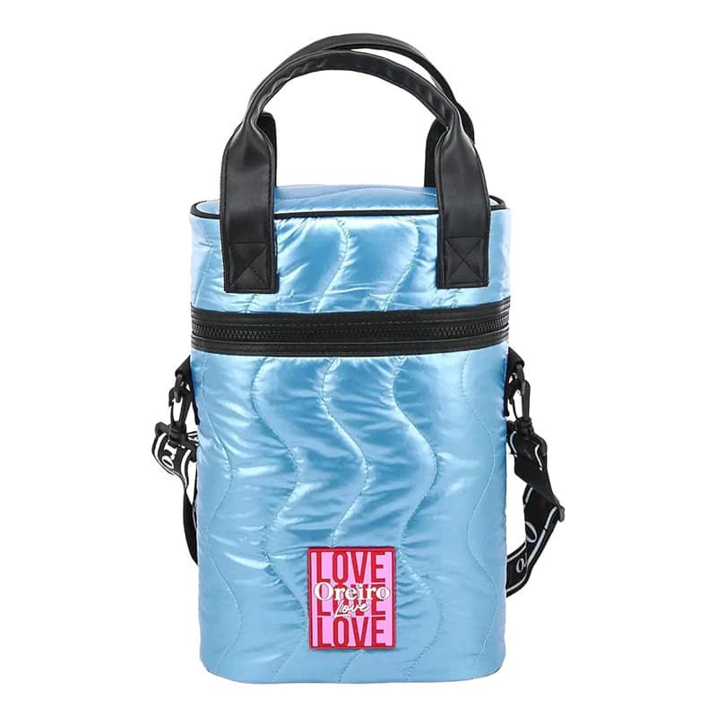 Mochila Matera Oreiro Love acolchada con correa cruzada - Poliéster — Negro 18469