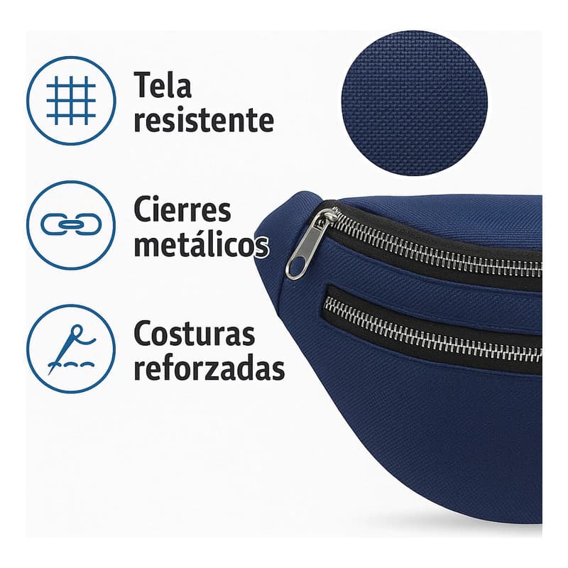 Riñonera Peyton Clásica Unisex Nylon — Cintura o Bandolera, Bolsillo Antirrobo