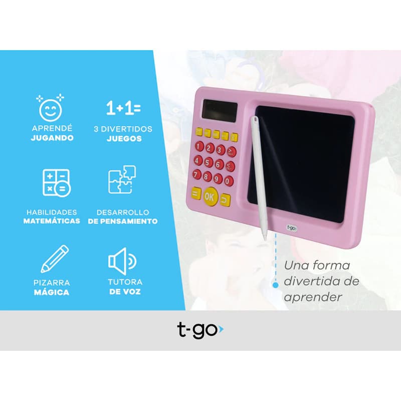 Tablero Educativo Matemático Infantil T-Go | Pizarra de Cálculos para Niños — Celeste