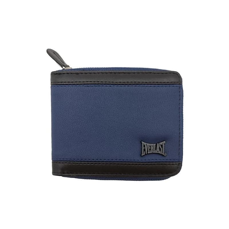 Billetera Everlast Cuero PU con Cierre | 6 Compartimentos para Tarjetas — Azul con negro 26868