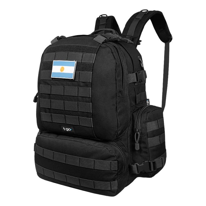 Mochila Táctica T-GO 30 L con Porta Notebook y Sistema MOLLE EB338 — Negro / COLOR