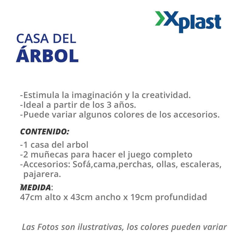 Casa de Muñecas del Árbol Xplast con Muebles y Accesorios — Juego Creativo para Niñas