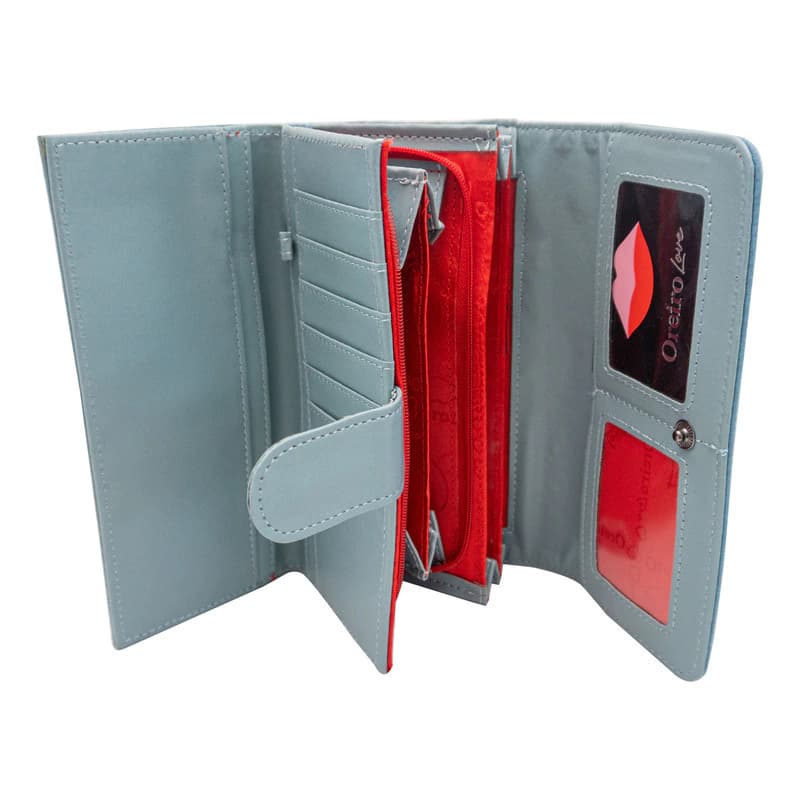 Billetera Fichero de Mujer Oreiro Love | Cuero Sintético con Monedero — Camel 27876 / Liso brillante