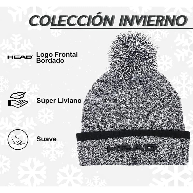Gorro con Pompón Head Unisex Invierno | Acrílico Suave Abrigado — Negro / Único