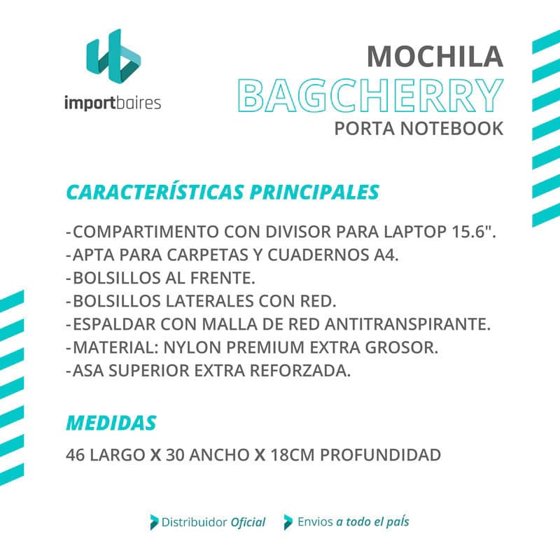 Mochila Bagcherry Urbana Unisex 430015 15.6 Para Notebook — Gris / Liso