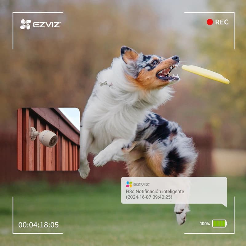Cámara de Seguridad WiFi Exterior Ezviz H3C 1080p con Detección IA y Visión Nocturna 30m