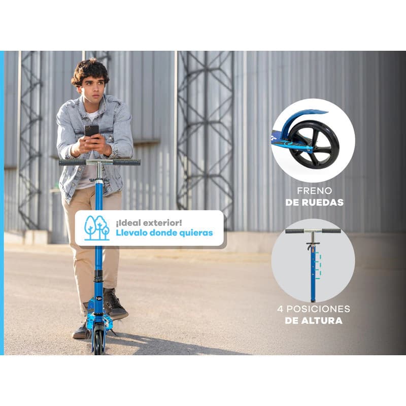 Monopatín Urbano T-go Plegable Reforzado Ruedas Abec7 — Rosa