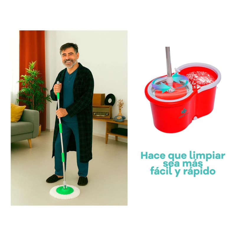 Repuesto Mopa Microfibra x4 para Balde Giratorio Centrifugador — Siempre listo