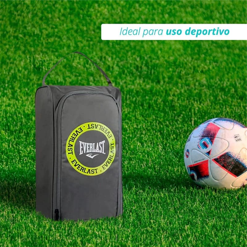 Bolso Botinero Everlast Deportivo Unisex Fútbol 8L con Doble Cierre — Negro 26968