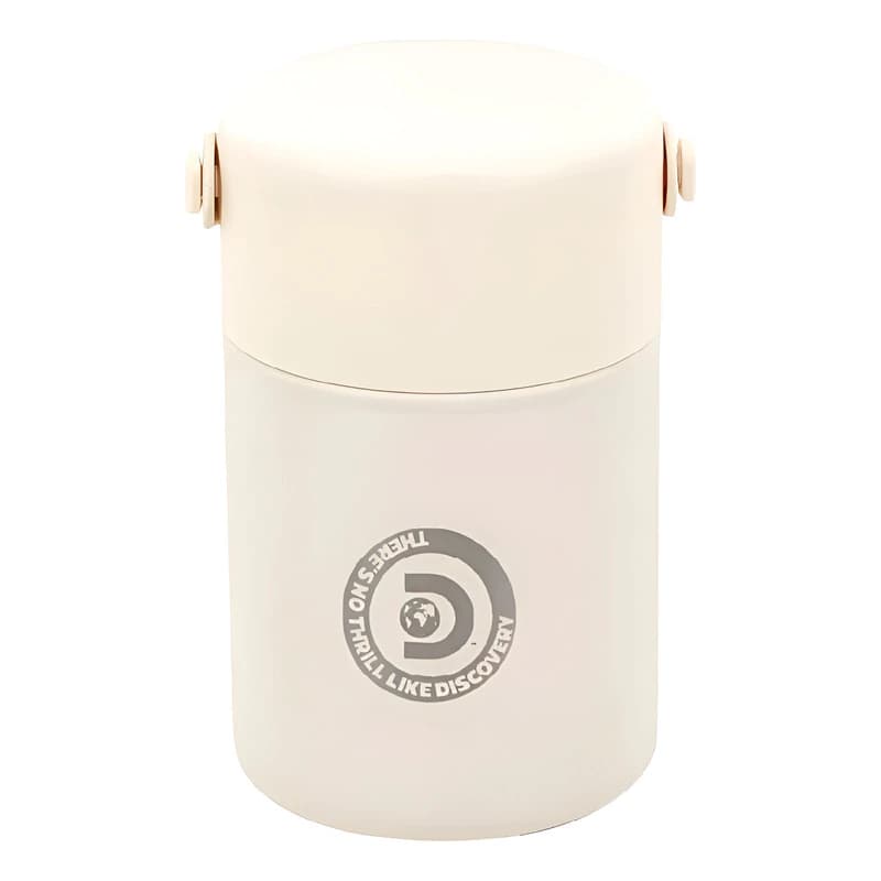 Termo Porta Comidas 850ml Acero Doble Capa + Cuchara — Blanco