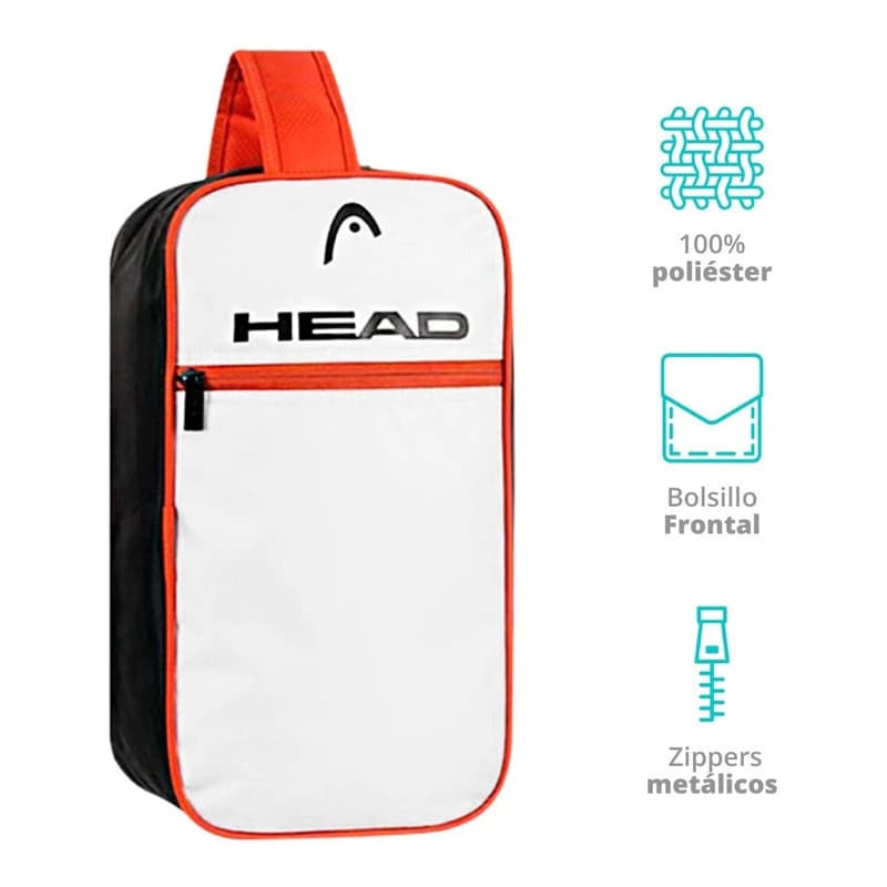 Bolso Botinero Head 8L Deportivo Fútbol Hockey Unisex 100% Poliéster — Negro Modelo 26970