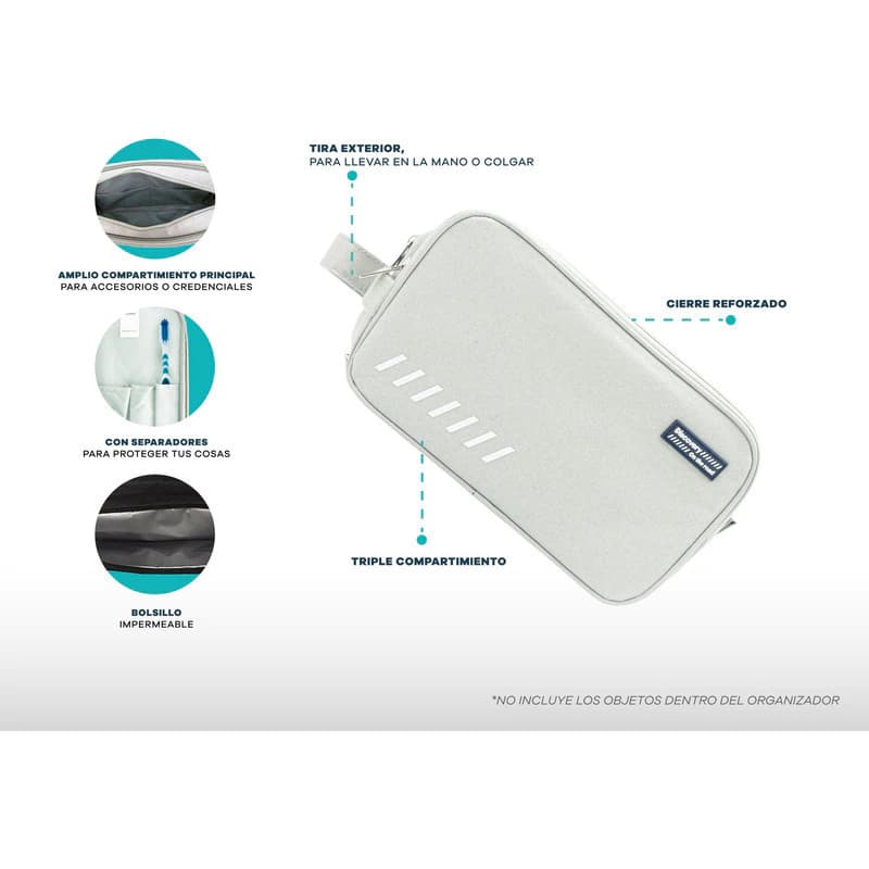 Organizador de Viaje Discovery Compacto Plegable con Compartimentos — 14x25x9 cm
