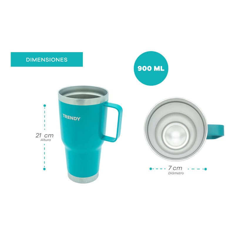 Vaso Térmico Acero Inoxidable Trendy - Café, Té y Sopas Frío/Calor — Fucsia / Lisa