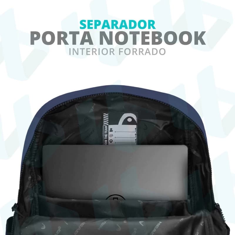 Mochila Urbana Escolar | Porta Notebook | Head — Gris con negro modelo 21609