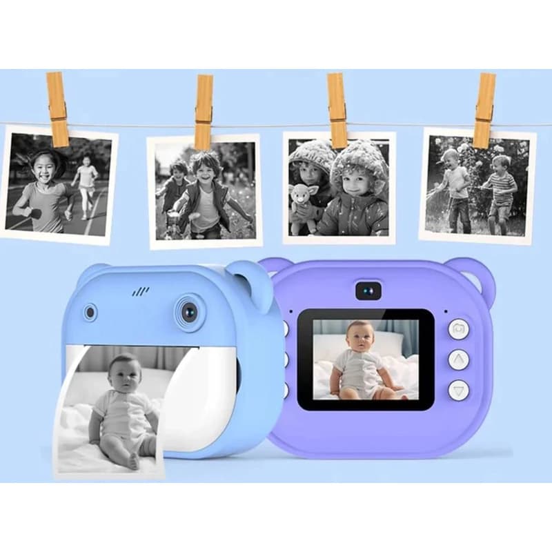 Cámara Mini Impresora Térmica Portátil 1080p Video Niños — Lila