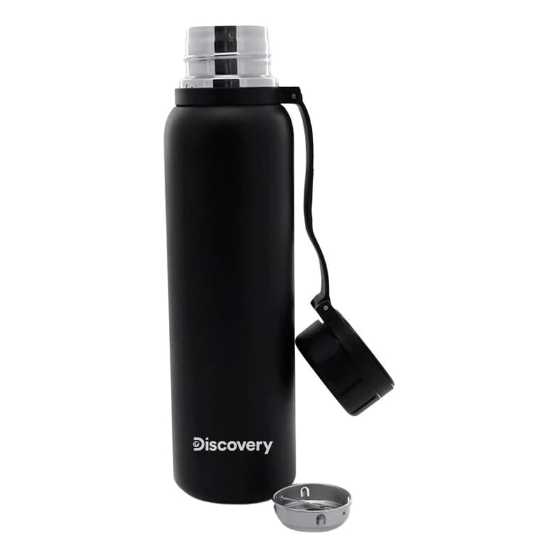 Botella Térmica Discovery Acero Inoxidable 850ml Doble Pared sin BPA — Negro